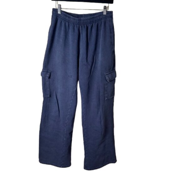 BRANDY MELVILLE Cargo Sweatpants Lounge Pants One Size Navy - Picture 1 of 16